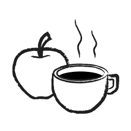 free fruit and coffee icon