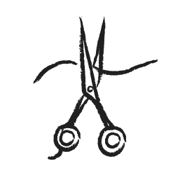 Scissors cutting hair icon