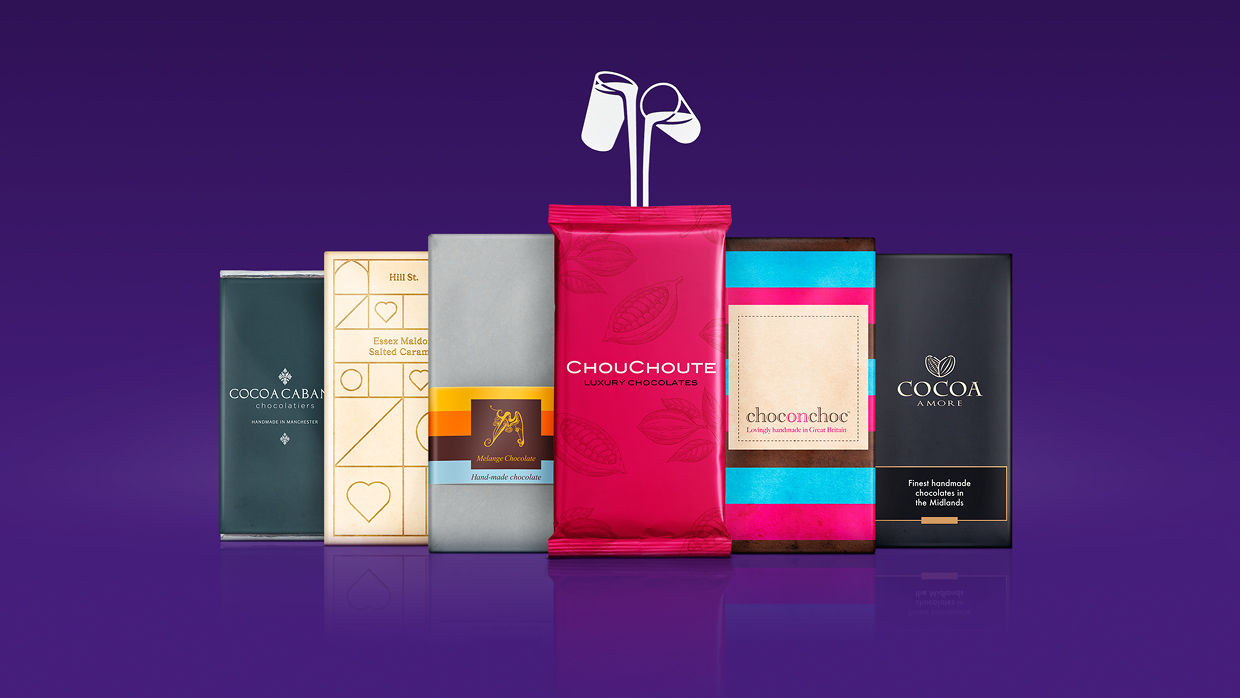 A variety of branded chocolate bars with dairy milk logo over them