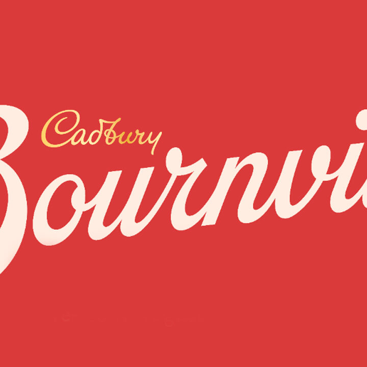 Cadbury Bournville logo on red