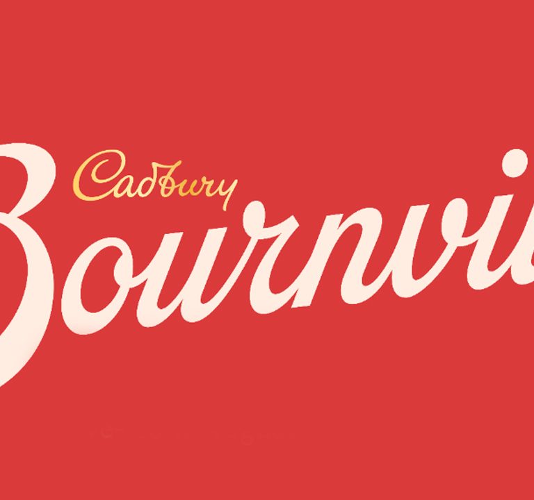 Cadbury Bournville logo on red