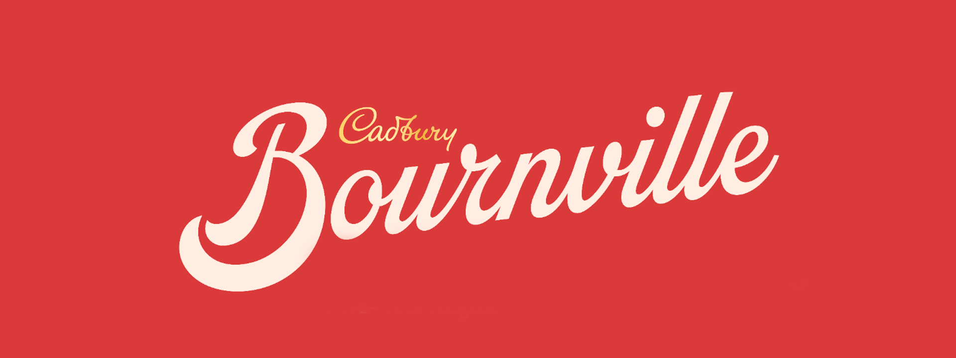 Cadbury Bournville logo on red