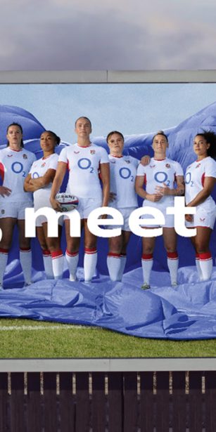 Woman's England Rugby team on OOH billboard