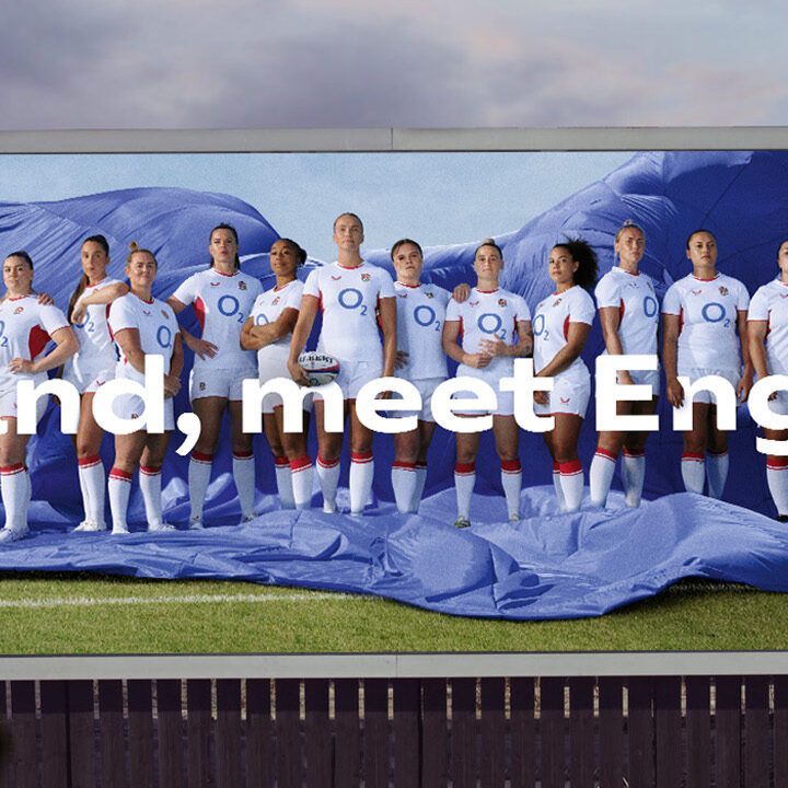Woman's England Rugby team on OOH billboard