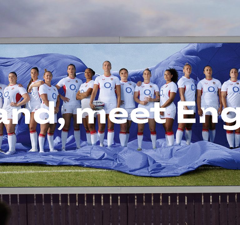 Woman's England Rugby team on OOH billboard