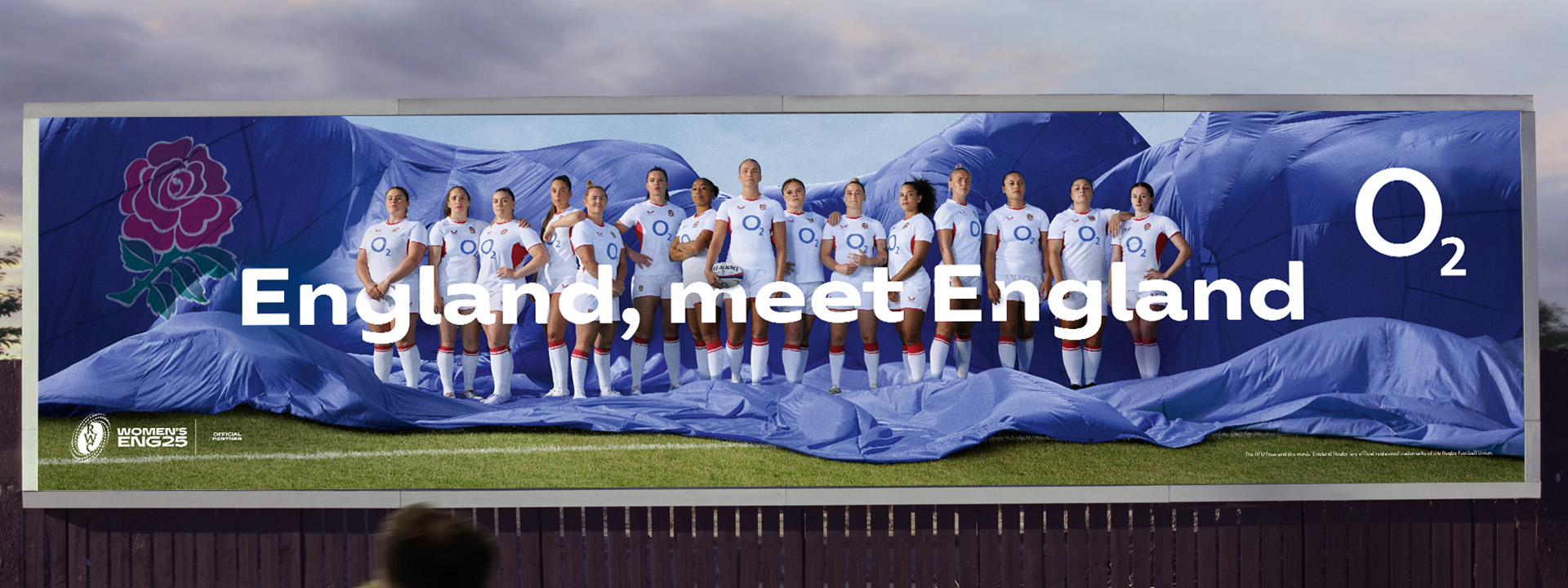Woman's England Rugby team on OOH billboard