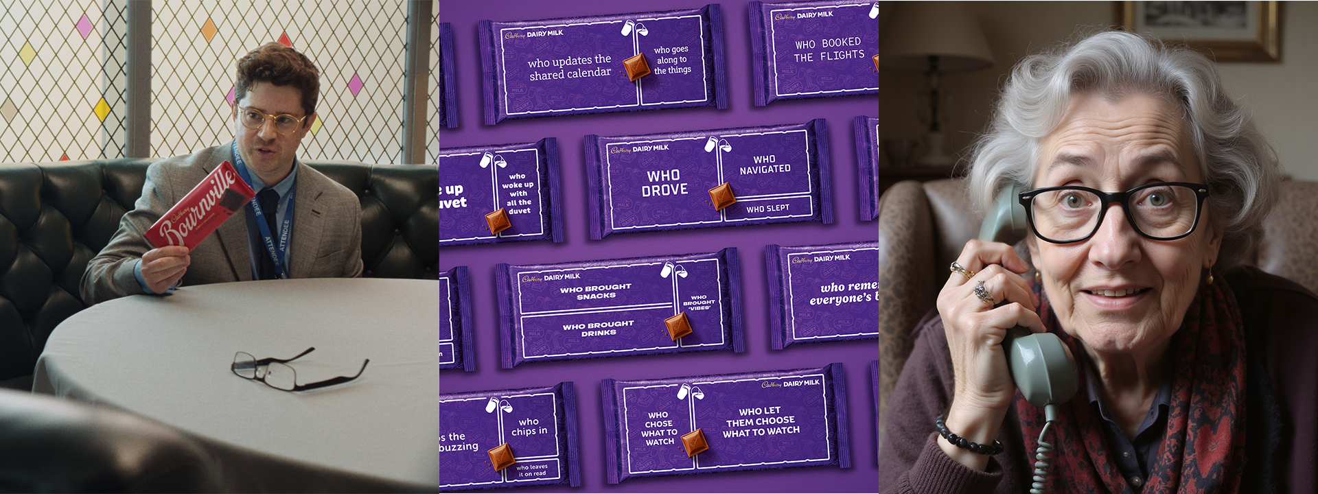 Hero image of VCCP campaigns - Bournville, Cadbury and Daisy vs Scammers