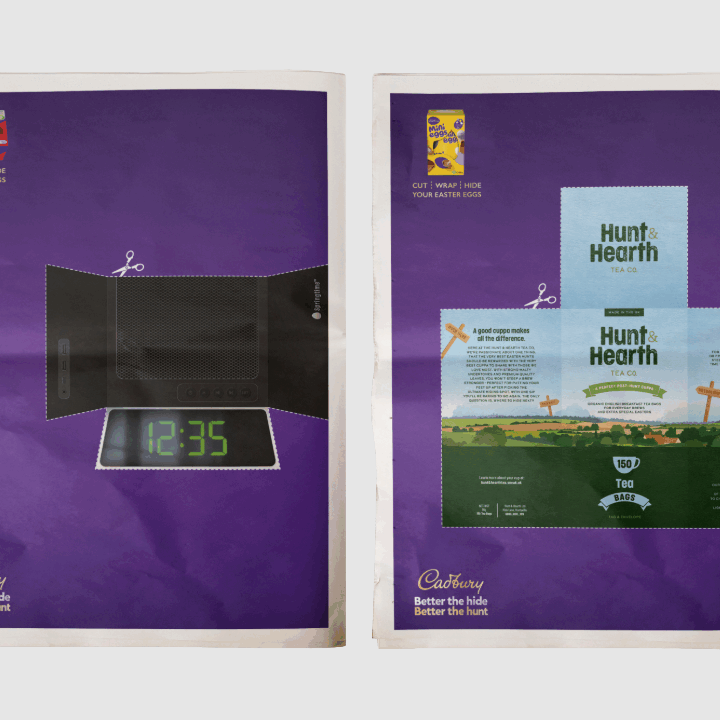 A series of four newspaper pages each showing a different item that can be turned into a disguise for an easter product