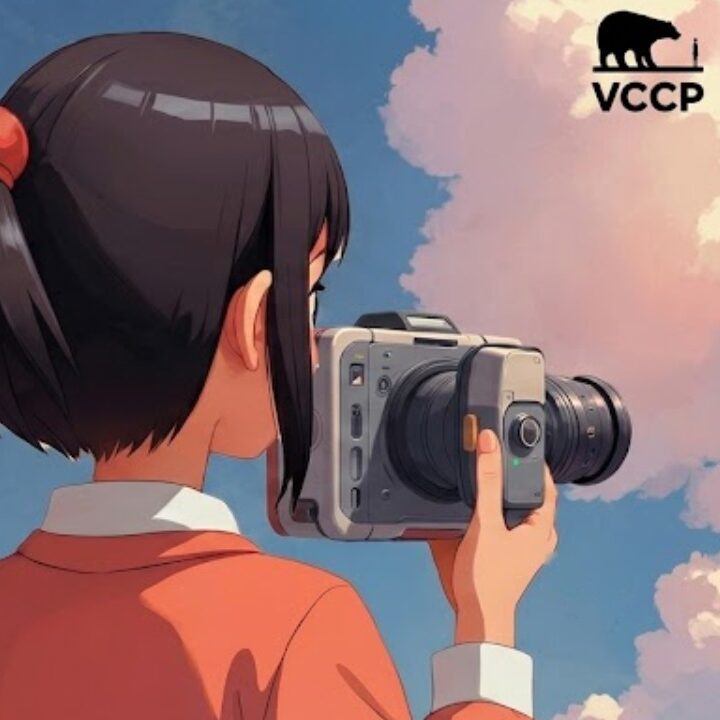 animation of a girl holding a camera with the text faith film fest