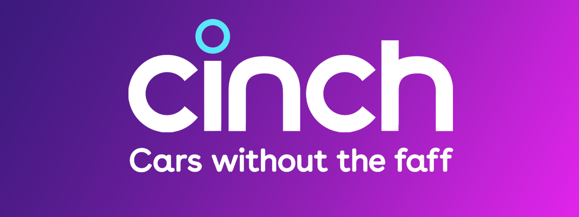 cinch logo lockup with the slogan 'Cars without the faff.'