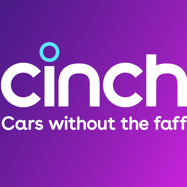 cinch logo lockup with the slogan 'Cars without the faff.'