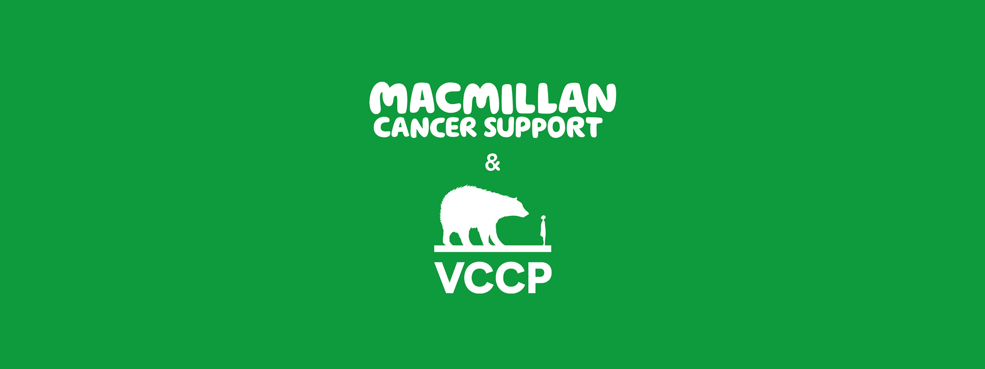 macmillan cancer support and vccp logos on a green background